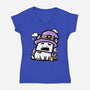 Witch Dog Doodle-Womens-V-Neck-Tee-bloomgrace28