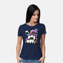 Witch Dog Doodle-Womens-Basic-Tee-bloomgrace28