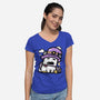 Witch Dog Doodle-Womens-V-Neck-Tee-bloomgrace28