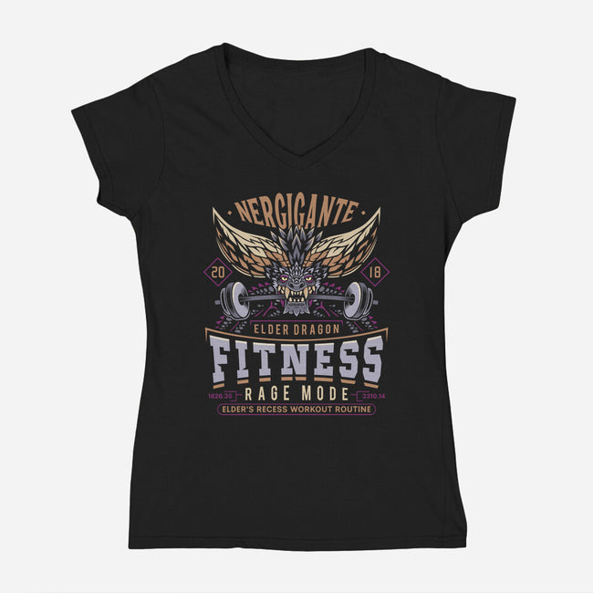 Nergigante Fitness-Womens-V-Neck-Tee-LAGELANTEE