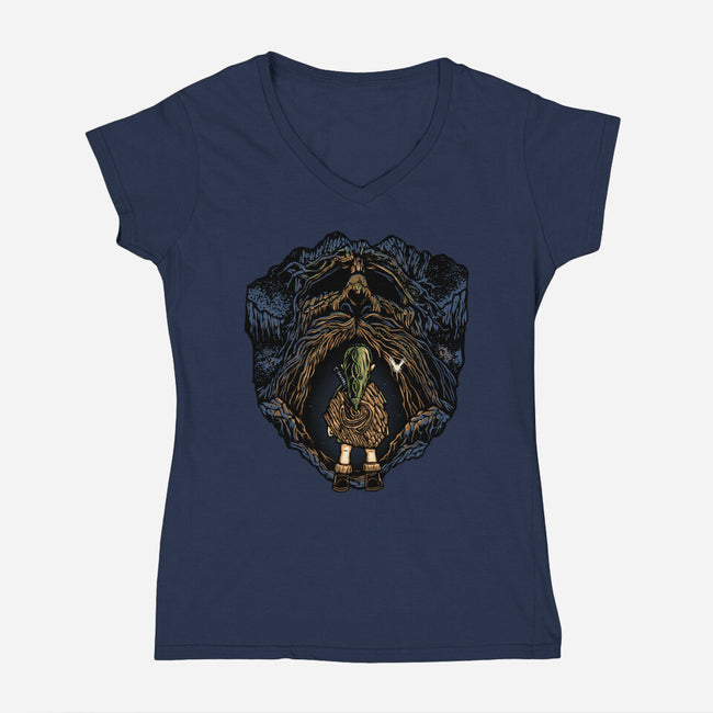 The Legend Continues-Womens-V-Neck-Tee-glitchygorilla