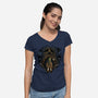 The Legend Continues-Womens-V-Neck-Tee-glitchygorilla