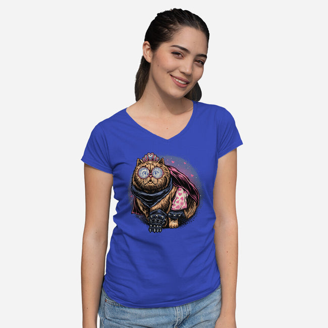 Ultimate Dungeon Survivor-Womens-V-Neck-Tee-glitchygorilla