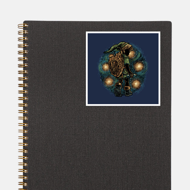 Melody Of The Night Sky-None-Glossy-Sticker-glitchygorilla