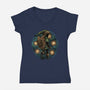Melody Of The Night Sky-Womens-V-Neck-Tee-glitchygorilla