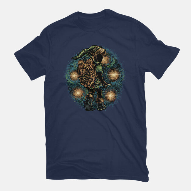 Melody Of The Night Sky-Womens-Basic-Tee-glitchygorilla