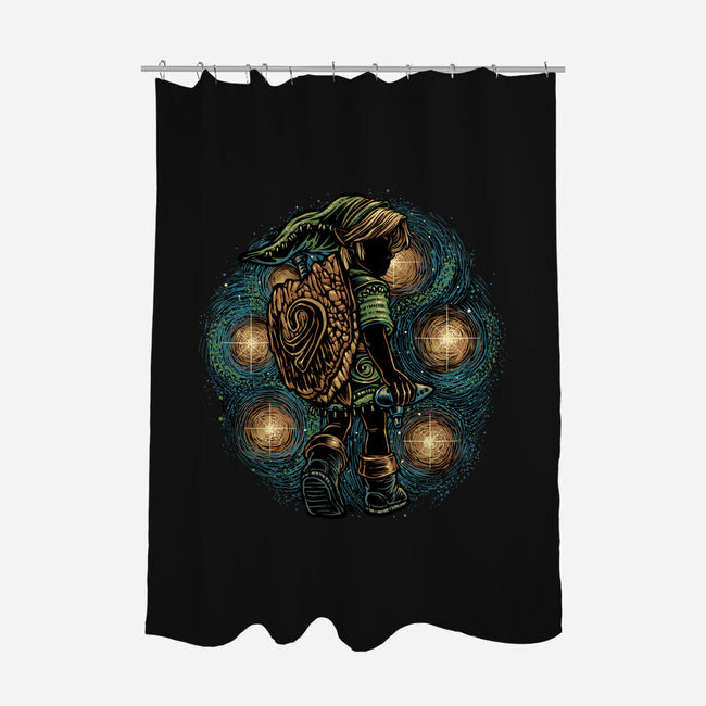 Melody Of The Night Sky-None-Polyester-Shower Curtain-glitchygorilla