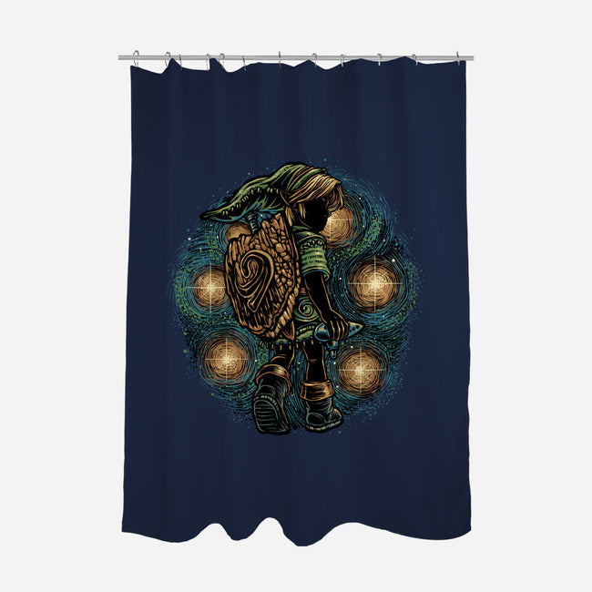 Melody Of The Night Sky-None-Polyester-Shower Curtain-glitchygorilla