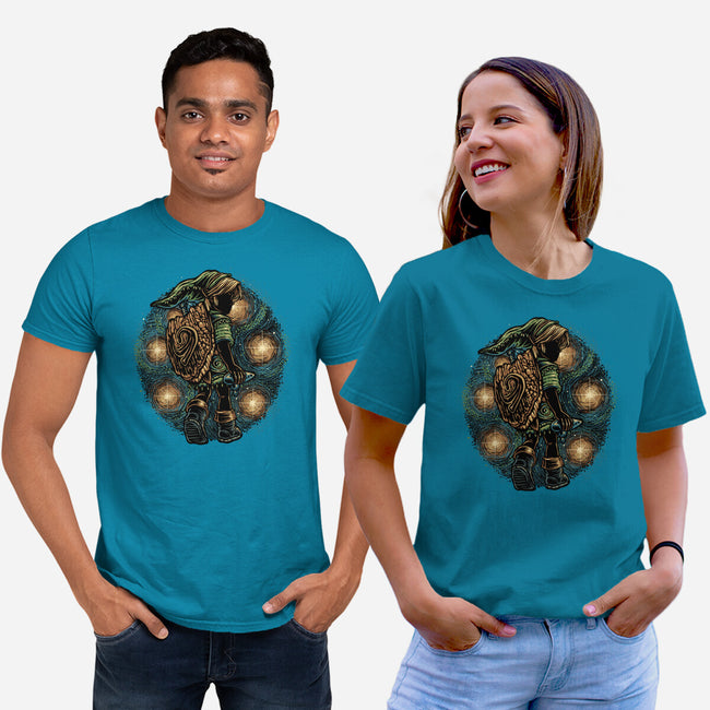 Melody Of The Night Sky-Unisex-Basic-Tee-glitchygorilla