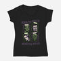 Born To Watch Monster Movies-Womens-V-Neck-Tee-glitchygorilla