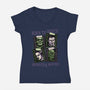 Born To Watch Monster Movies-Womens-V-Neck-Tee-glitchygorilla