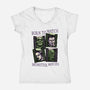 Born To Watch Monster Movies-Womens-V-Neck-Tee-glitchygorilla