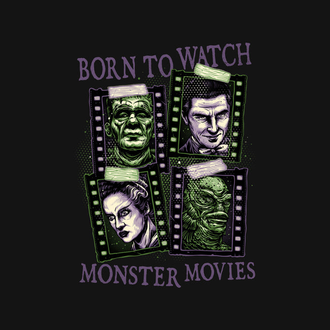 Born To Watch Monster Movies-None-Drawstring-Bag-glitchygorilla