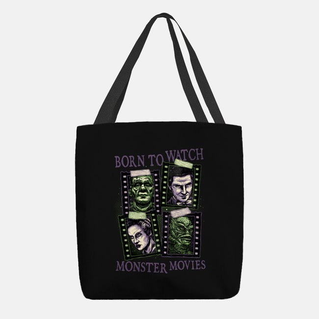 Born To Watch Monster Movies-None-Basic Tote-Bag-glitchygorilla