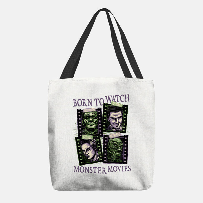 Born To Watch Monster Movies-None-Basic Tote-Bag-glitchygorilla