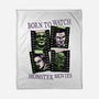 Born To Watch Monster Movies-None-Fleece-Blanket-glitchygorilla