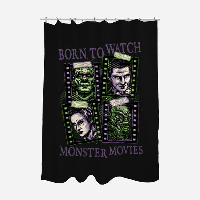 Born To Watch Monster Movies-None-Polyester-Shower Curtain-glitchygorilla