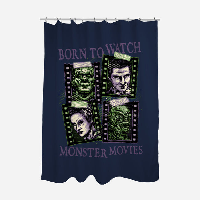 Born To Watch Monster Movies-None-Polyester-Shower Curtain-glitchygorilla