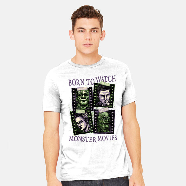 Born To Watch Monster Movies-Mens-Heavyweight-Tee-glitchygorilla
