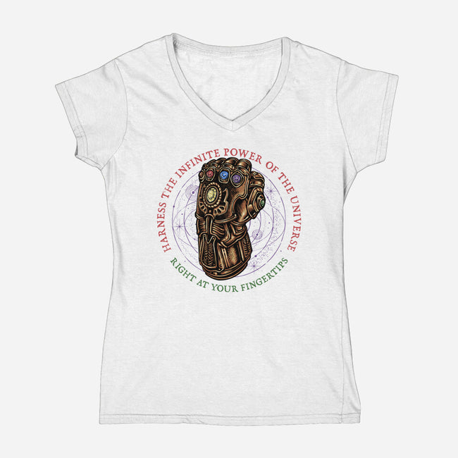 The Infinite Power Of The Universe-Womens-V-Neck-Tee-glitchygorilla