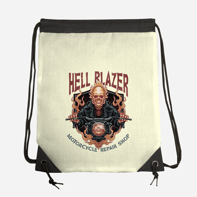 Hellblazer Motorcycle Repair Shop-None-Drawstring-Bag-glitchygorilla