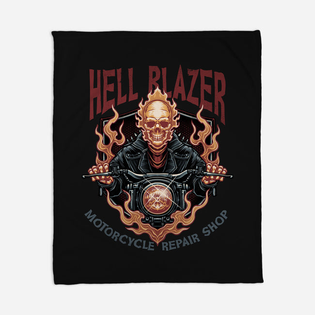 Hellblazer Motorcycle Repair Shop-None-Fleece-Blanket-glitchygorilla