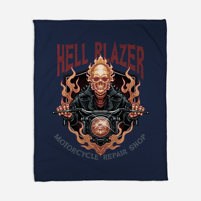 Hellblazer Motorcycle Repair Shop-None-Fleece-Blanket-glitchygorilla