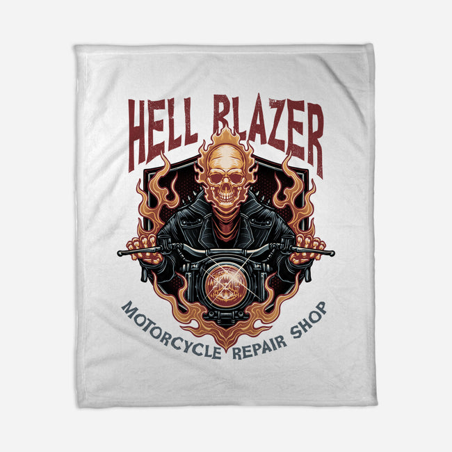 Hellblazer Motorcycle Repair Shop-None-Fleece-Blanket-glitchygorilla