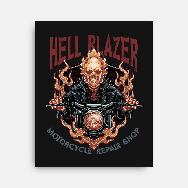Hellblazer Motorcycle Repair Shop-None-Stretched-Canvas-glitchygorilla