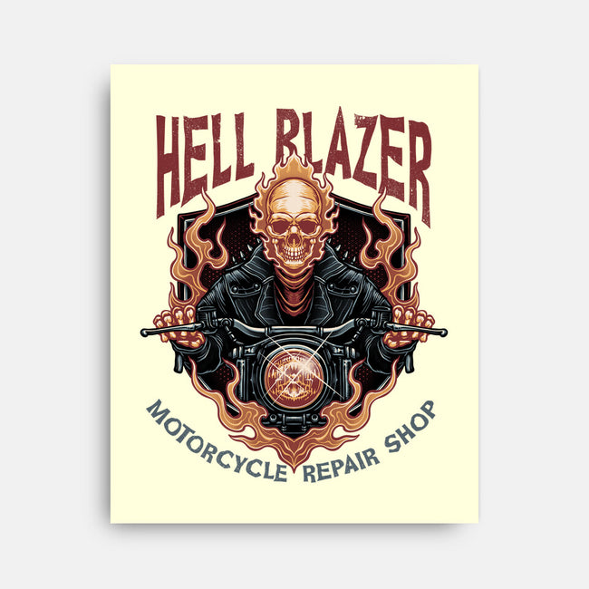 Hellblazer Motorcycle Repair Shop-None-Stretched-Canvas-glitchygorilla