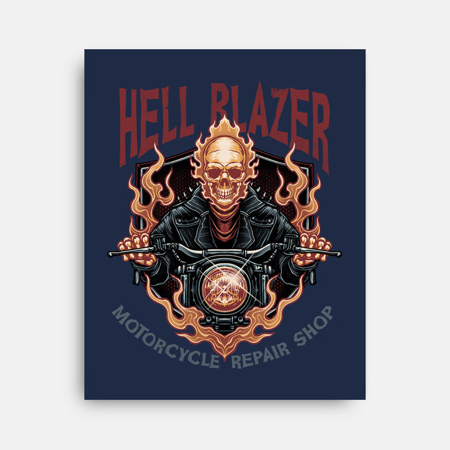 Hellblazer Motorcycle Repair Shop-None-Stretched-Canvas-glitchygorilla