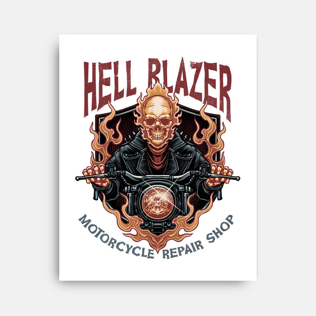 Hellblazer Motorcycle Repair Shop-None-Stretched-Canvas-glitchygorilla