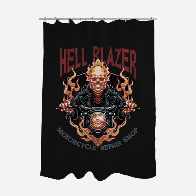 Hellblazer Motorcycle Repair Shop-None-Polyester-Shower Curtain-glitchygorilla
