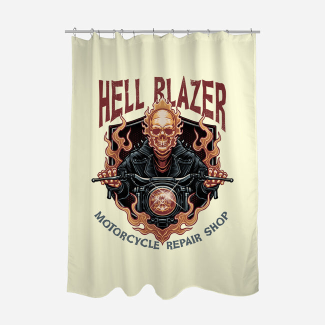 Hellblazer Motorcycle Repair Shop-None-Polyester-Shower Curtain-glitchygorilla