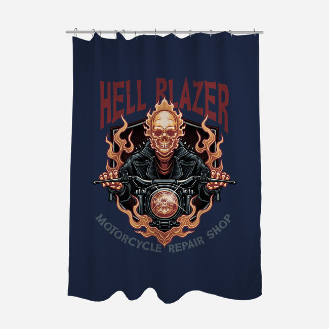 Hellblazer Motorcycle Repair Shop-None-Polyester-Shower Curtain-glitchygorilla