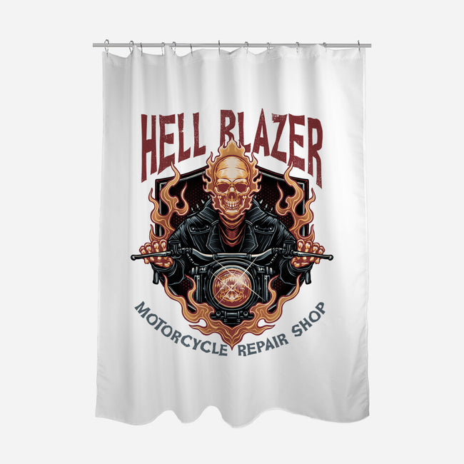 Hellblazer Motorcycle Repair Shop-None-Polyester-Shower Curtain-glitchygorilla
