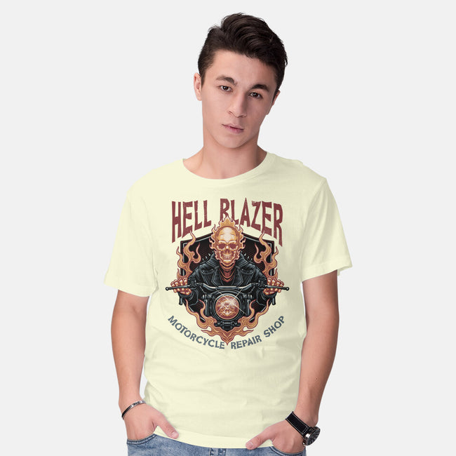 Hellblazer Motorcycle Repair Shop-Mens-Basic-Tee-glitchygorilla