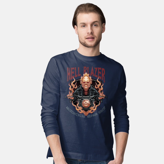 Hellblazer Motorcycle Repair Shop-Mens-Long Sleeved-Tee-glitchygorilla