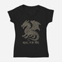 Roll For Fire-Womens-V-Neck-Tee-NMdesign