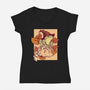Witchy Frog-Womens-V-Neck-Tee-fanfabio