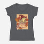 Witchy Frog-Womens-V-Neck-Tee-fanfabio