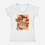 Witchy Frog-Womens-V-Neck-Tee-fanfabio
