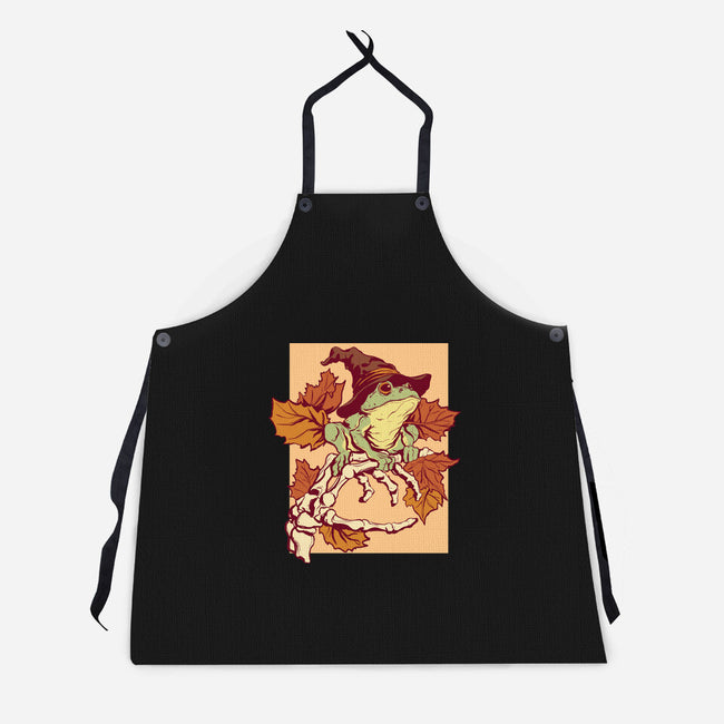 Witchy Frog-Unisex-Kitchen-Apron-fanfabio