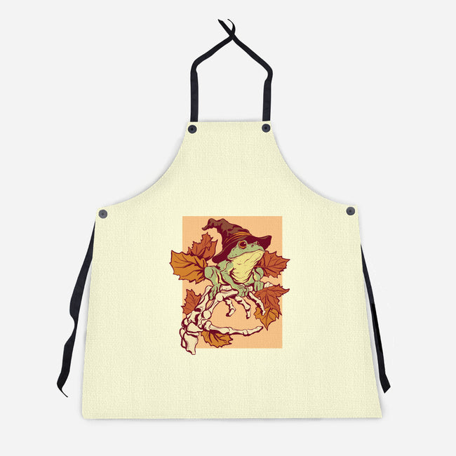 Witchy Frog-Unisex-Kitchen-Apron-fanfabio