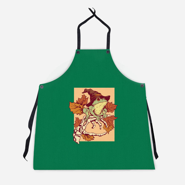 Witchy Frog-Unisex-Kitchen-Apron-fanfabio