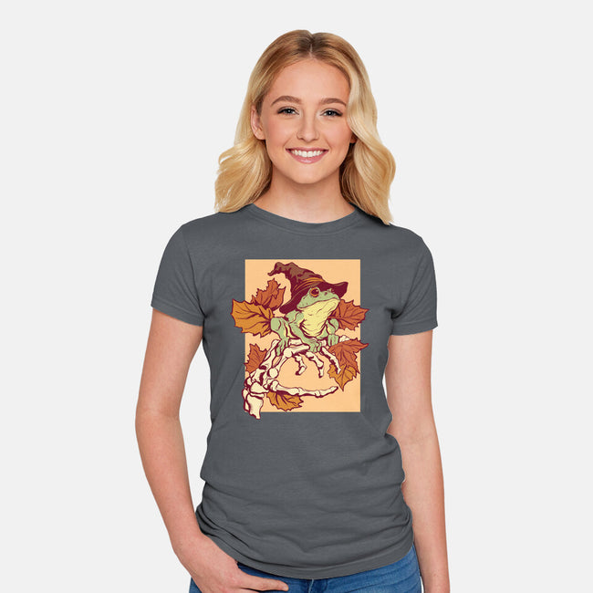 Witchy Frog-Womens-Fitted-Tee-fanfabio