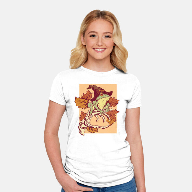Witchy Frog-Womens-Fitted-Tee-fanfabio