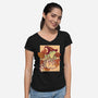 Witchy Frog-Womens-V-Neck-Tee-fanfabio