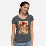 Witchy Frog-Womens-V-Neck-Tee-fanfabio