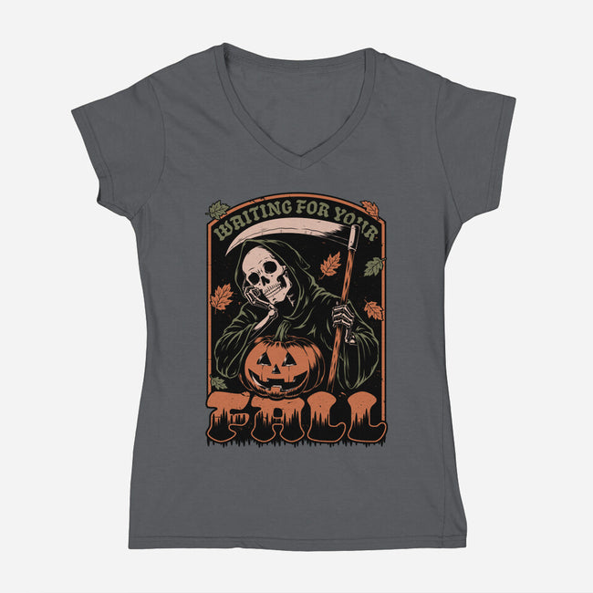Grim Reaper Autumn-Womens-V-Neck-Tee-Studio Mootant